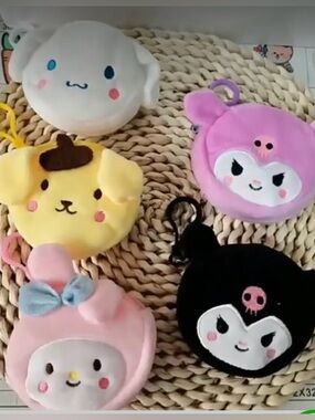 Hello Kitty & Friends Inspired Plush Coin Pouch Keychain